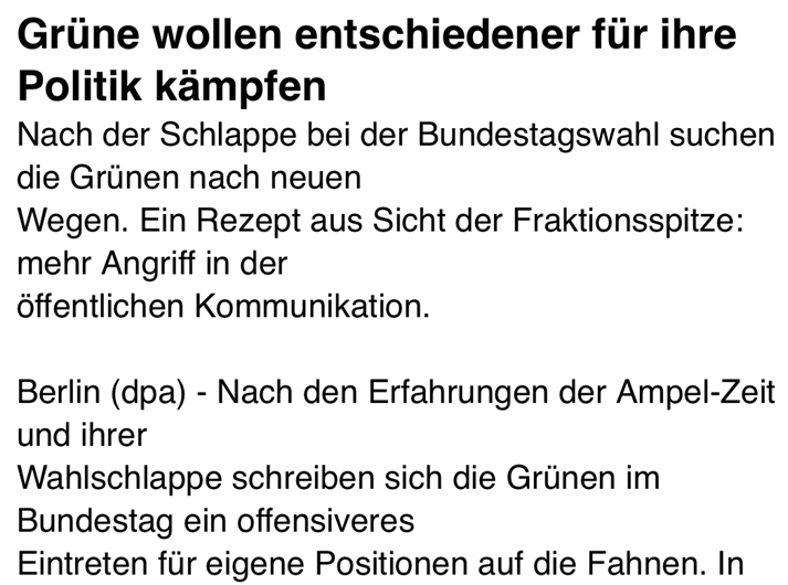 Sehr interessante <a href="/dpa/">dpa</a>-Meldung. <a href="/Die_Gruenen/">BÜNDNIS 90/DIE GRÜNEN</a> haben drei Jahre ihre Politik durchgezogen. Direkt am Bürger vorbei. Lerneffekt? NULL!

Liebe Grüne, warum arbeitet ihr weiterhin gegen die Bevölkerung? Demokratie bedeutet Dialog, nicht Inhalte durchpressen, die der Bürger nicht will!