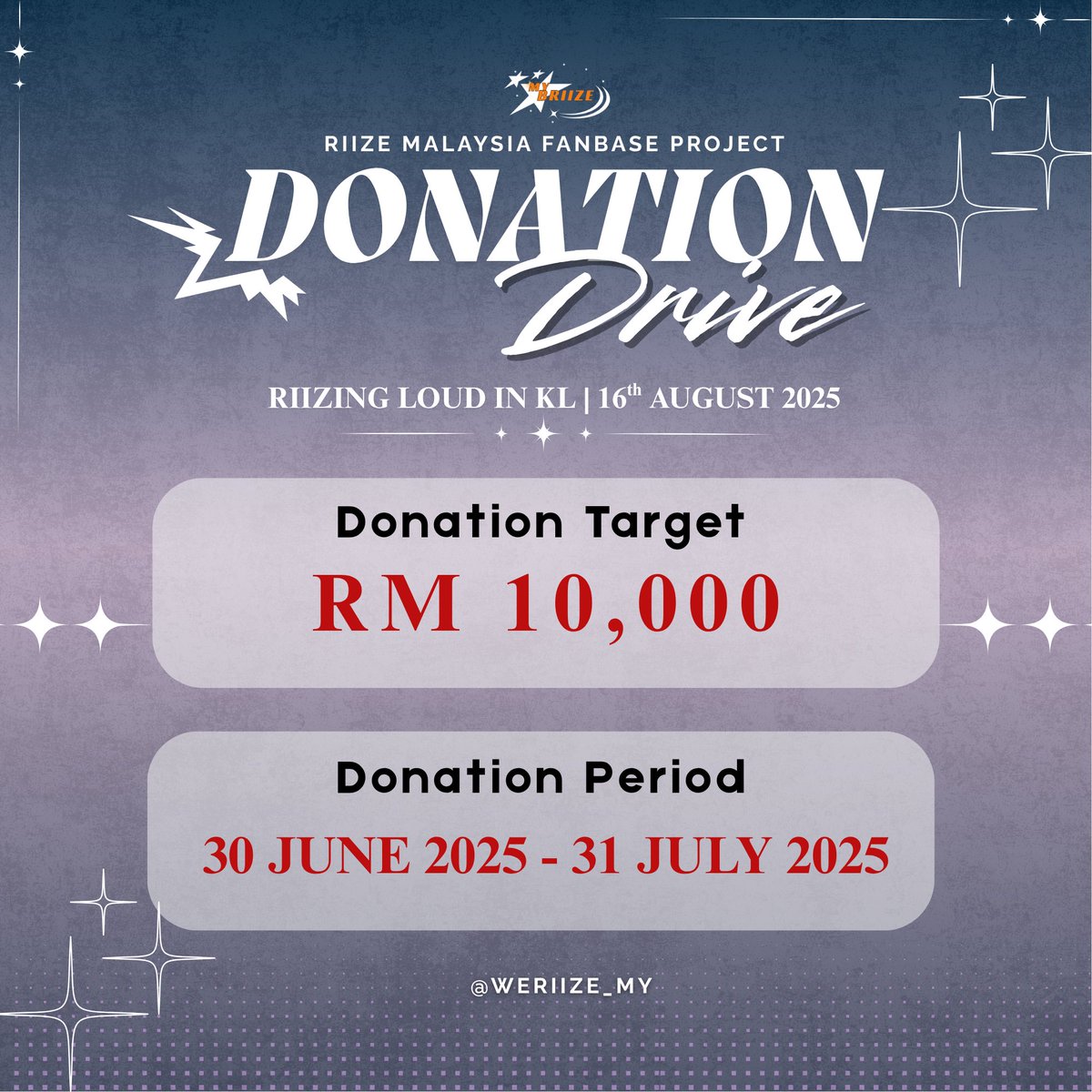 D-47 
Hello Malaysian BRIIZEs 🧡
Our donation drive is finally here! Come donate for our upcoming concert fan project and don’t miss out to grab your fankits!

🔗 forms.gle/HXu54YxM361JRu…
🗓️ 30th June 2025 - 31st July 2025

#RIIZINGLOUDinKL #RIIZINGLOUDinMY
#RIIZEinKL #RIIZEinMY
