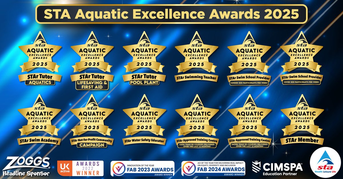 STA_HQ's tweet image. ⭐🏆 Nominations Now Open! 🏆⭐
Do you know someone who’s gone above and beyond in aquatics? Now’s the time to shine a spotlight on their incredible work, with awards recognising international excellence and grassroots achievements.
This year’s event is extra special, marking a…