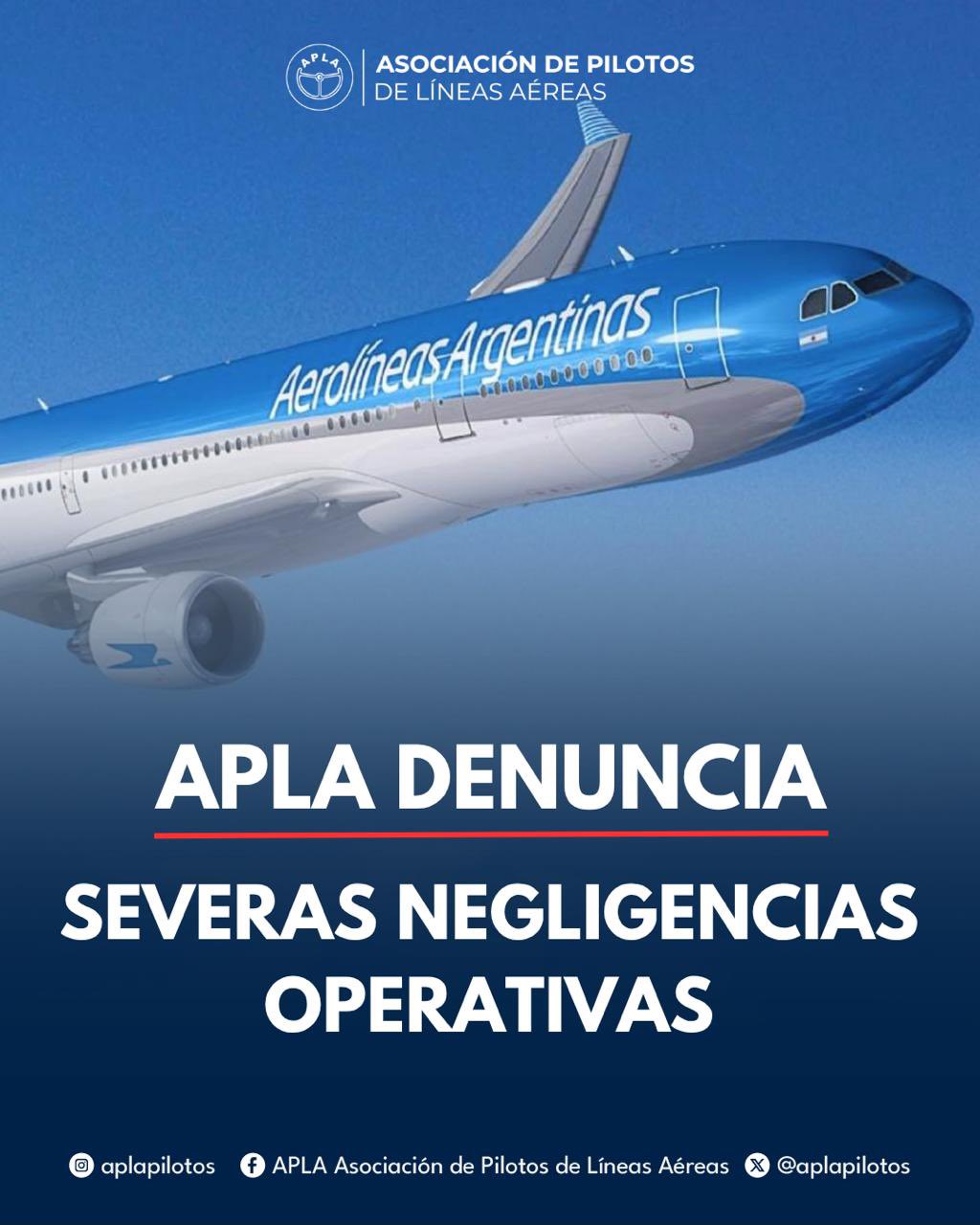 Los Pilotos denuncian que Aerolíneas Argentinas tiene 18 aviones fuera de servicio y hablan de un "vaciamiento progresivo" y de un "desmantelamiento encubierto de la compañía"