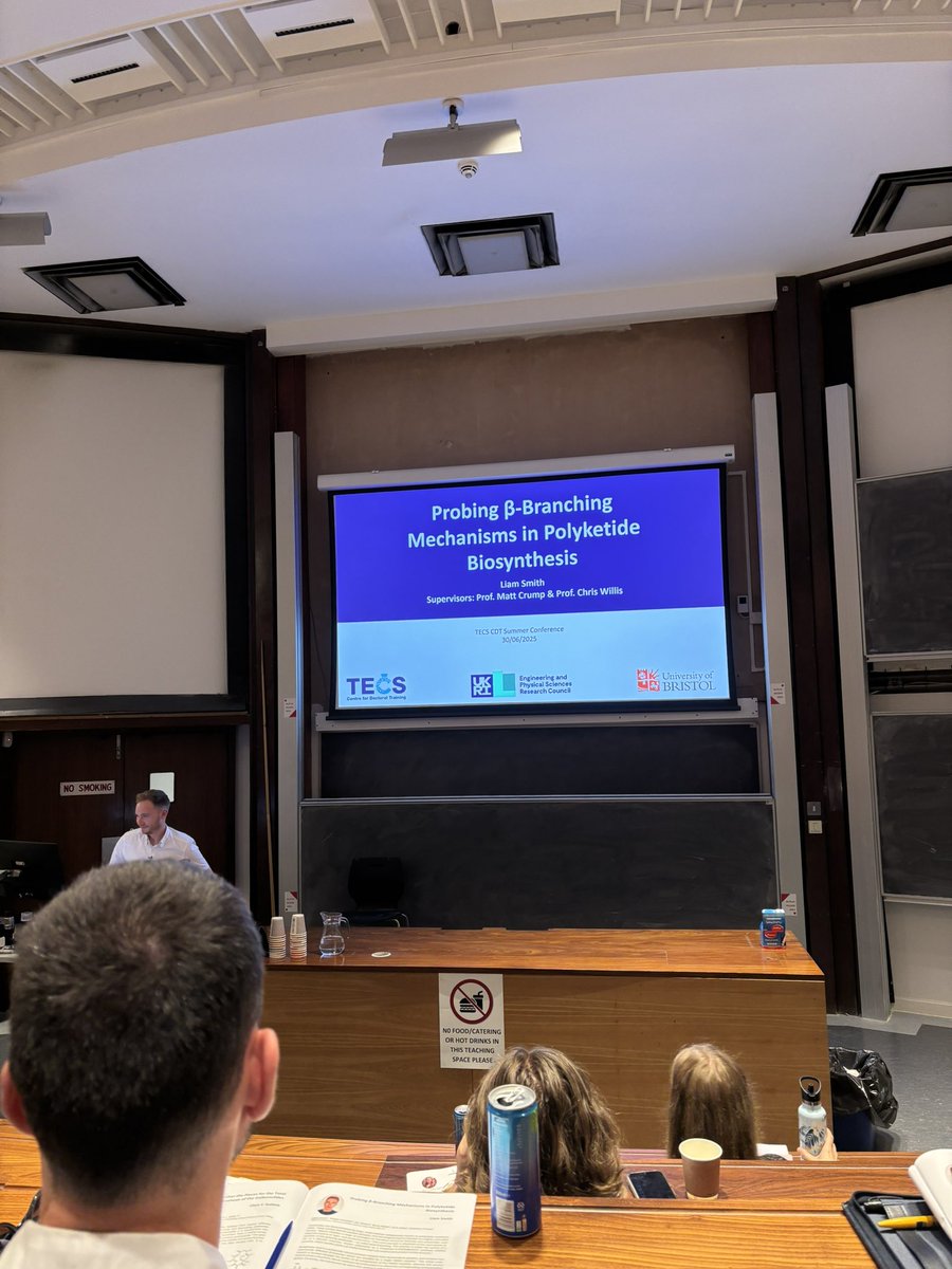 And for our final student talk of the day, Liam Smith presents his project titled “Probing Beta-Branching Mechanisms in Polyketide Biosynthesis”. Cool chemistry!