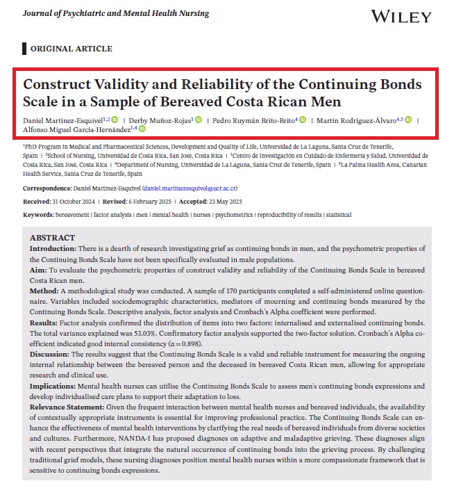 Felicidades al Dr. Ruymán Brito, Martín Rodríguez y Alfonso García, profesores del Departamento de Enfermería y la Facultad de Enfermería por el artículo publicado en la revista Journal of Psychiatric and Mental Health Nursing. 
onlinelibrary.wiley.com/doi/10.1111/jp…