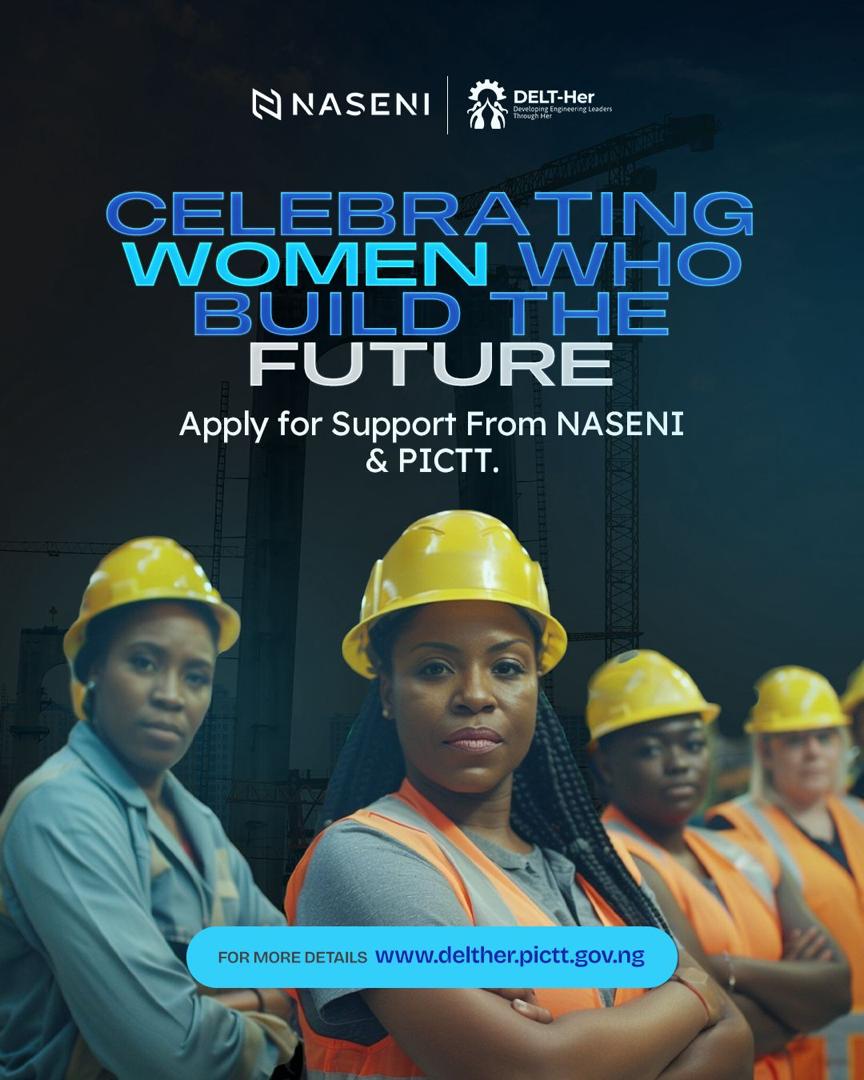 NASENIHQ's tweet photo. Celebrating Women Who Build The Future. Apply for support from NASENI and PICTT

Apply now: https://t.co/hA0tFkVvM0 

#DELTHer2 #WomenInSTEM #CallForProposals https://t.co/FEct7ik7rg