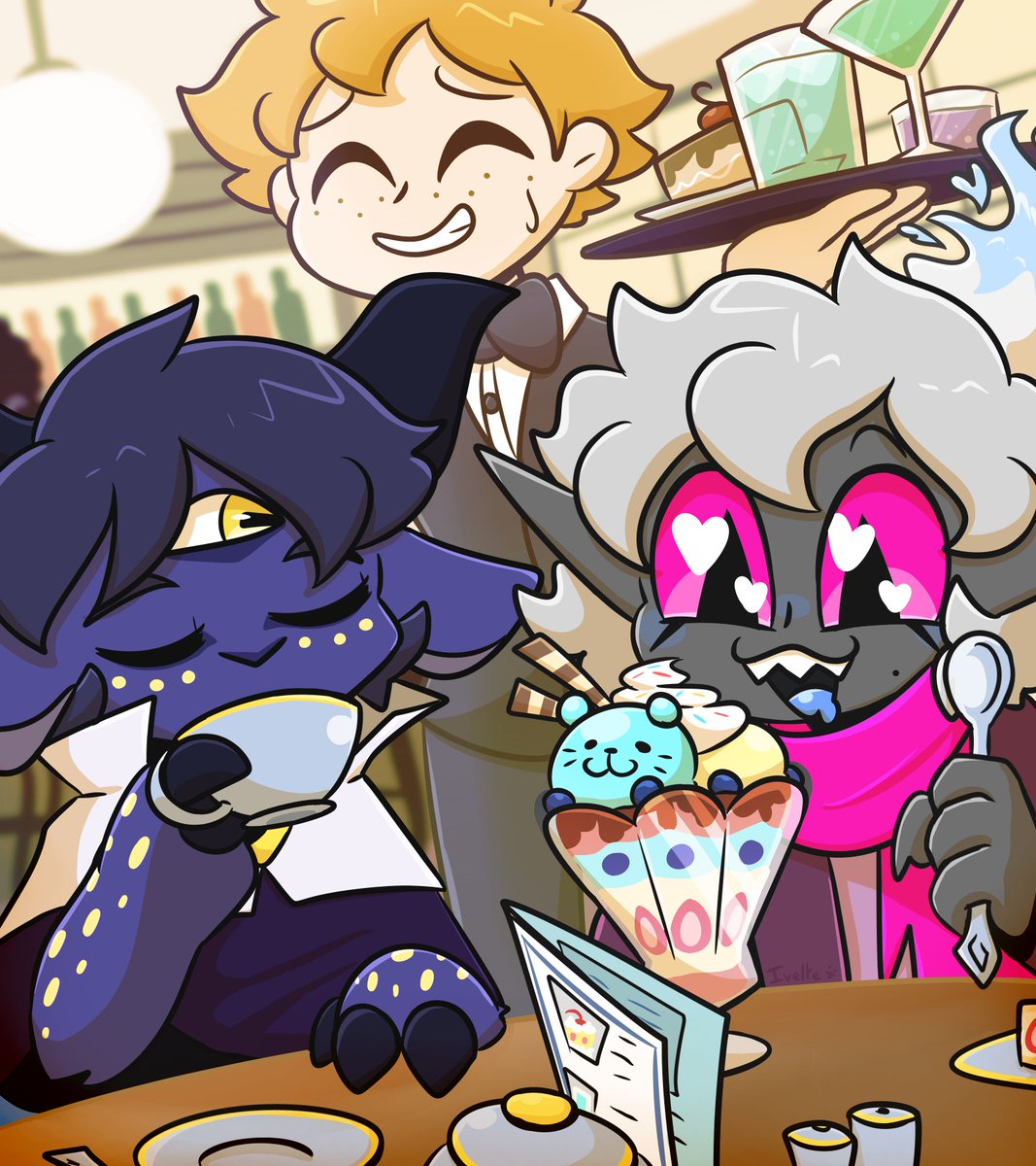 [Oc] So... Are you ready to order ? What do you mean you only want dessert ?? ☕️🍨

#oc #illustration
