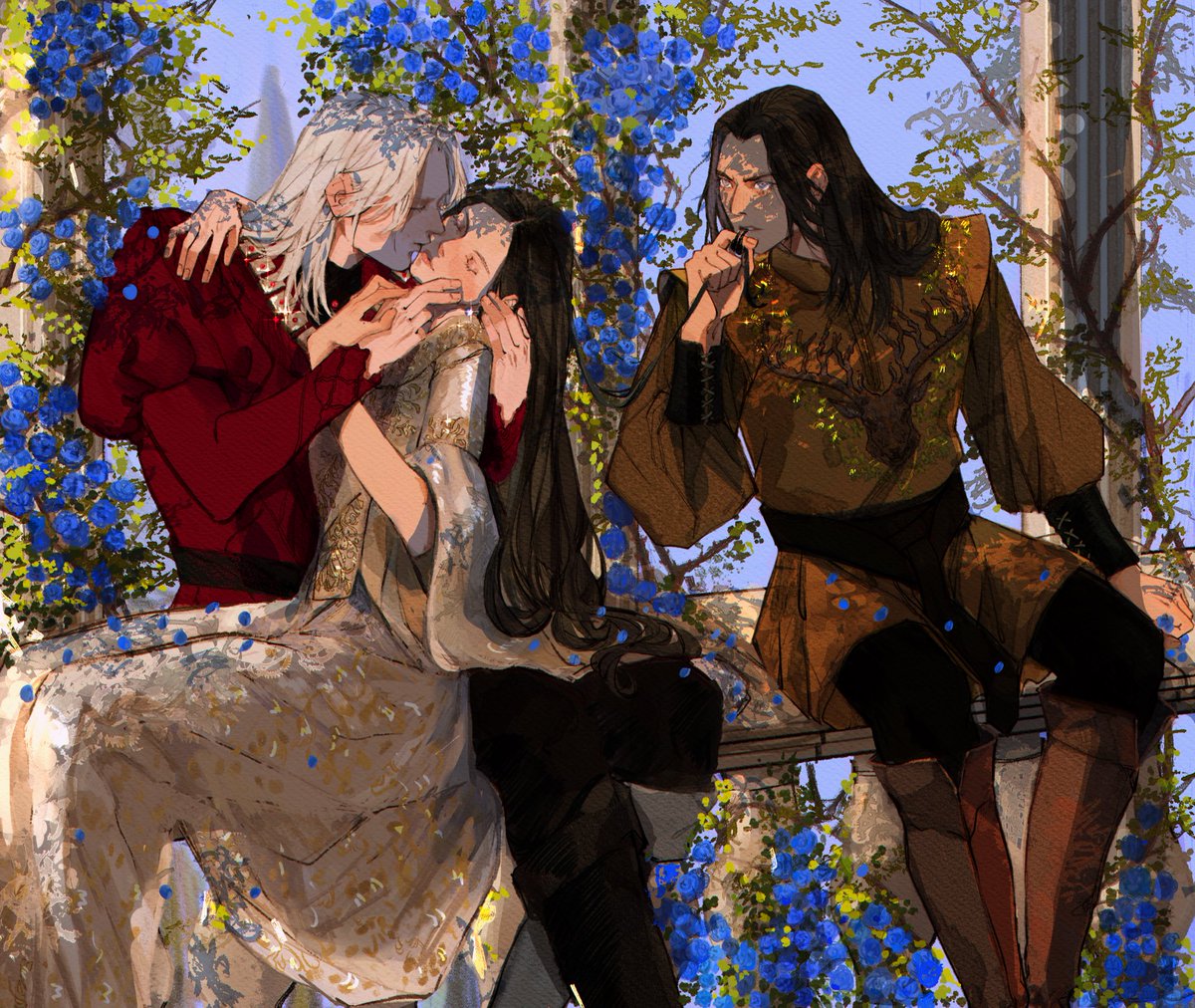 “Lyanna was to have been his (Robert’s) bride” 

“You saw her beauty, but not the iron underneath…”

“Her brother Rhaegar battling the usurper in the bloody waters of the Trident and dying for the woman he loved.”

Commission by lovely <a href="/CaoAmoss/">Mandhos</a> 

#ASOIAF
