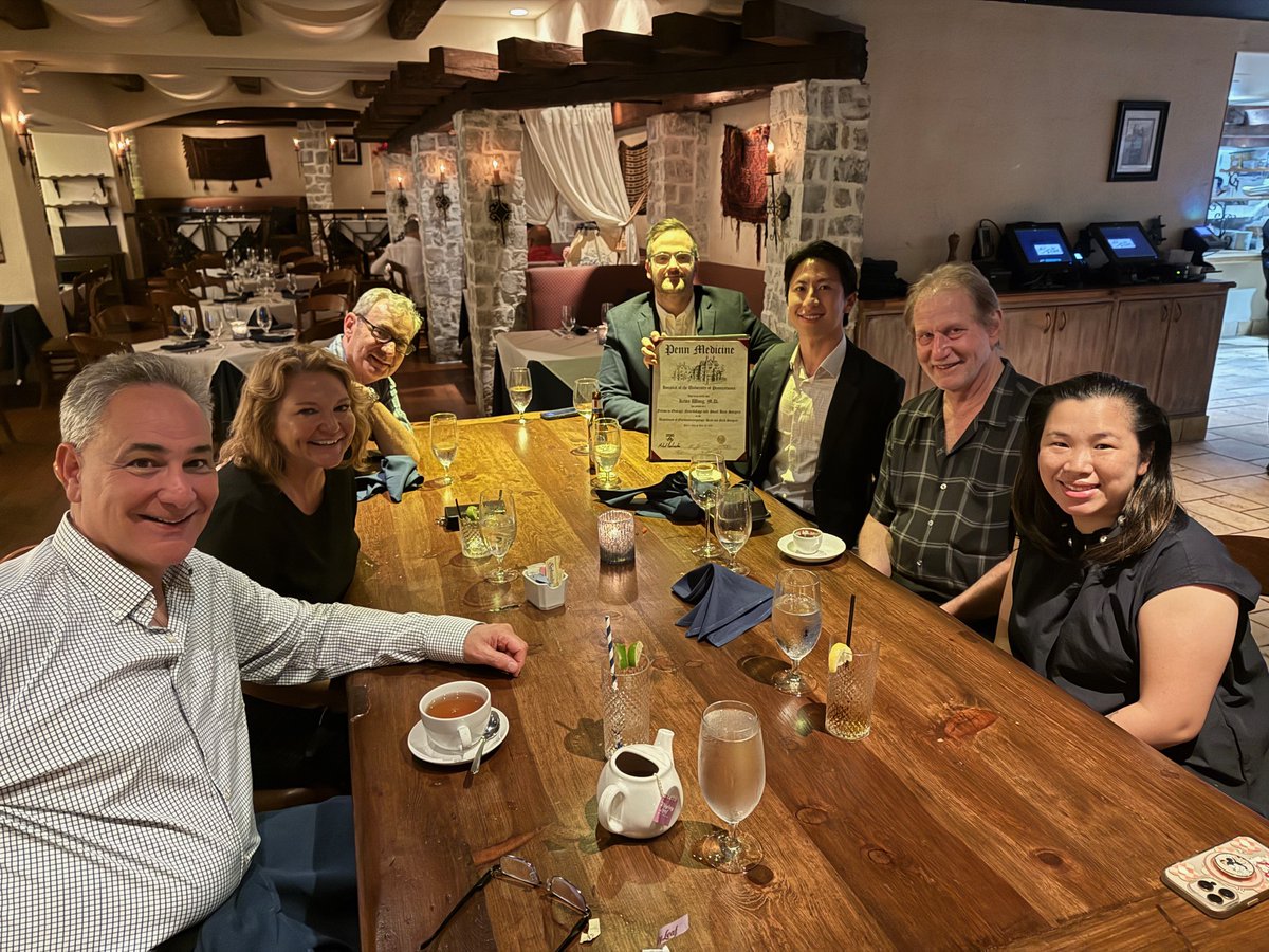 Outstanding dinner celebrating Kevin Wong, MD! 🎓 After completing his 2-year fellowship, he’s off to join the faculty at Rutgers. He will be missed!! 👏🍽️
#FellowshipGrad #Rutgers #RWJ #neurotology #otology