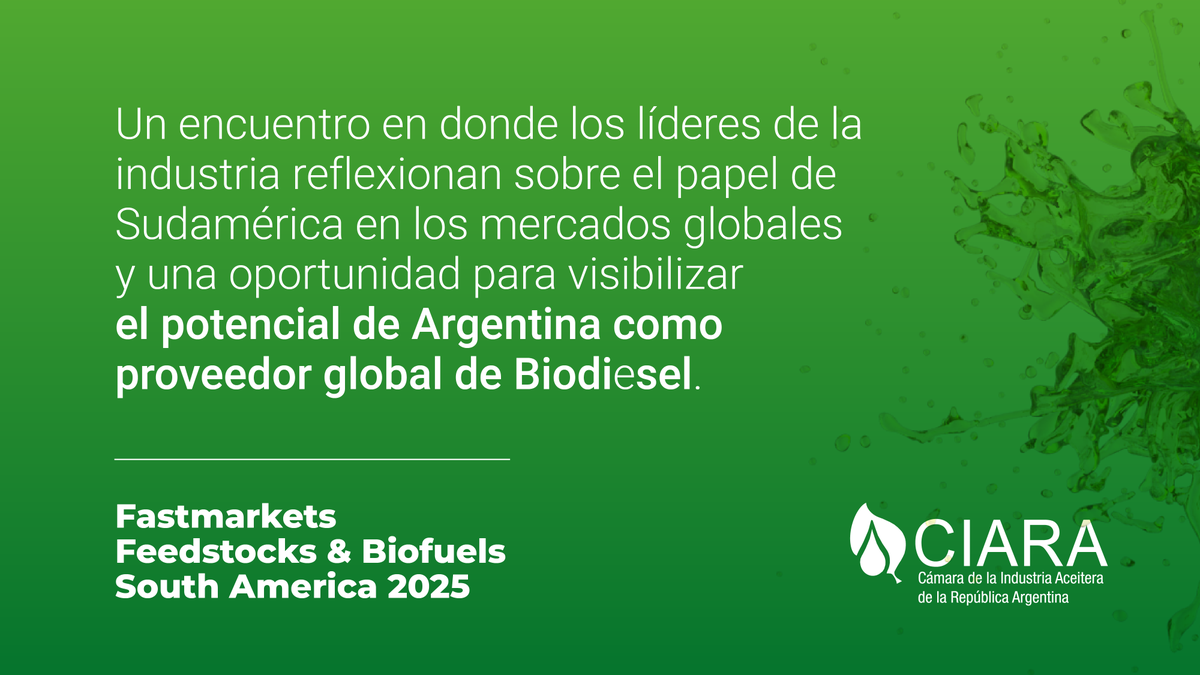 Gustavo Idígoras, presidente de CIARA-CEC, será parte de la edición 2025 de Fastmarkets Biofuels &amp; Feedstocks South America, que se realizará el 14 de Agosto en San Pablo, Brasil. 
Más información sobre el evento:  👉 fastmarkets.com/events/fastmar…