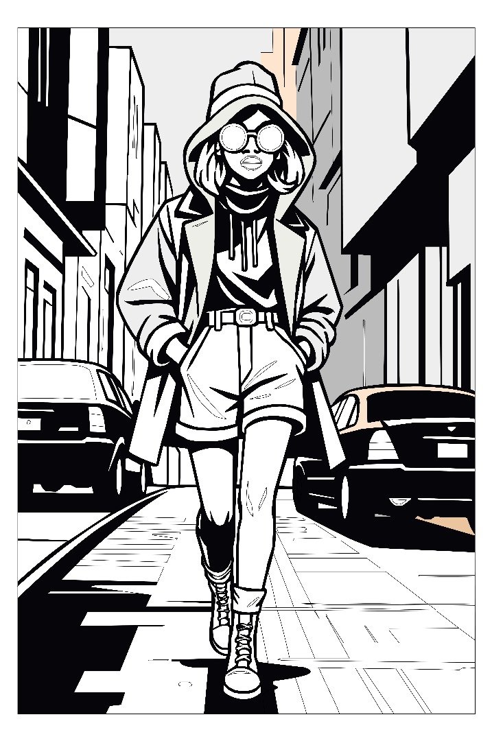 DesignChloe's tweet image. Street fashion magazine with the pen tool. Shall we give it some colour?🧚
#devanddesign
#UIChallenge