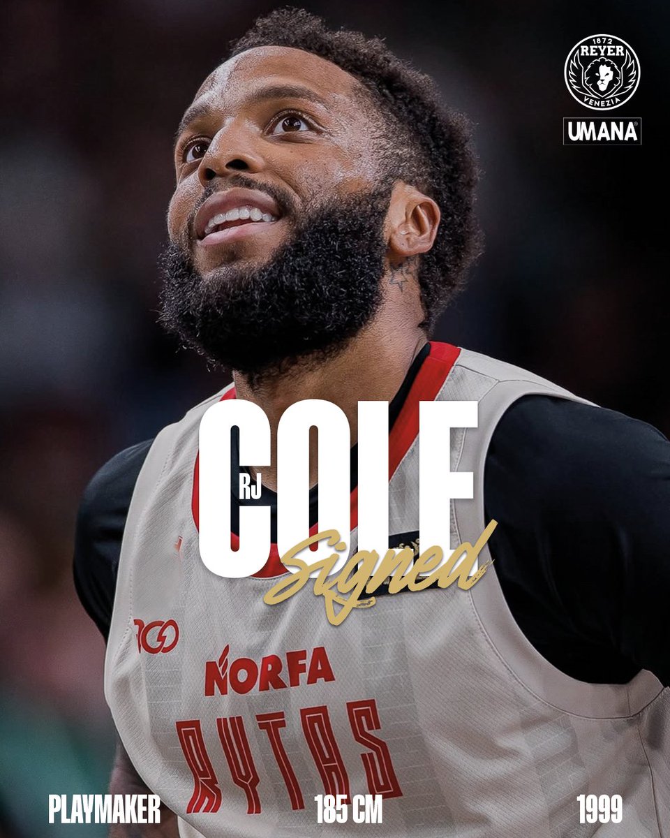 L’Umana Reyer Venezia è lieta di annunciare l’accordo pluriennale con Robert Jalen Cole, playmaker classe 1999 originario di Union City (New Jersey) 🇺🇸

Il comunicato 👉 shorturl.at/GcuoH 📄