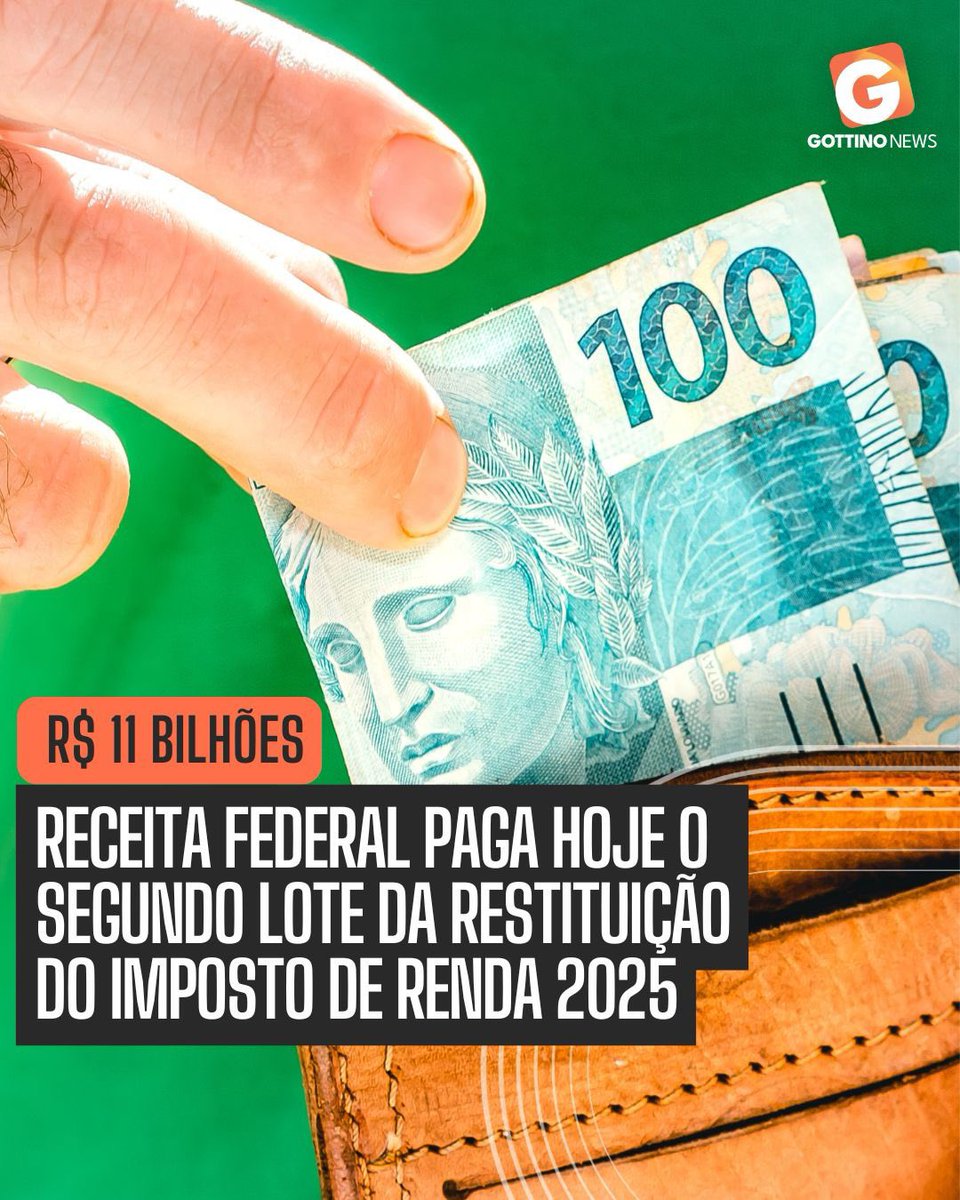 RGottino's tweet image. 👉Cerca de 6,5 milhões de contribuintes que entregaram a Declaração do Imposto de Renda Pessoa Física de 2025 nas primeiras semanas do prazo acertarão as contas com o Leão. Nesta segunda-feira (30), a Receita Federal libera o segundo dos cinco lotes de restituição deste ano.