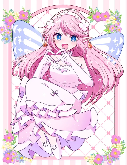 スケブを納品しました! 可愛い妖精の女の子を描かせていただきました!とても楽しかったです! リクエストありがとうございました!