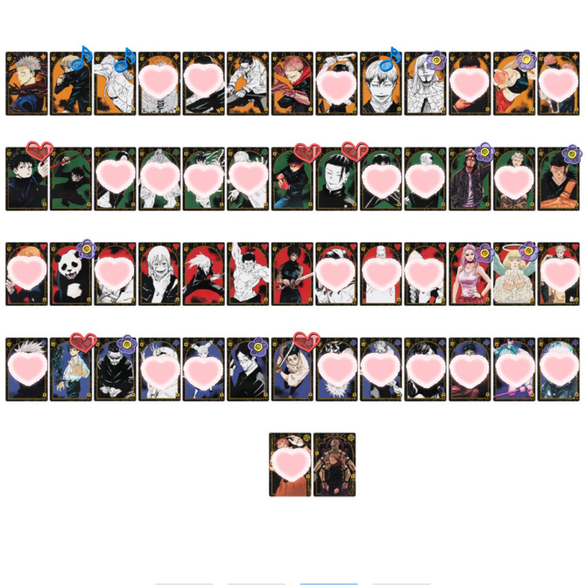 【譲渡】呪術廻戦 トランプ

譲:画像参照
求:各60円+クリポ[印刷代込195円/1通]

♡は︎✿含むお取引,♪も含むお取引優先
各10以上所持/現物のお写真はDMにて
FF外URL必読
郵送/クリポ使用ポスト投函
お気軽にお声掛けください✩.*˚
#うみ譲