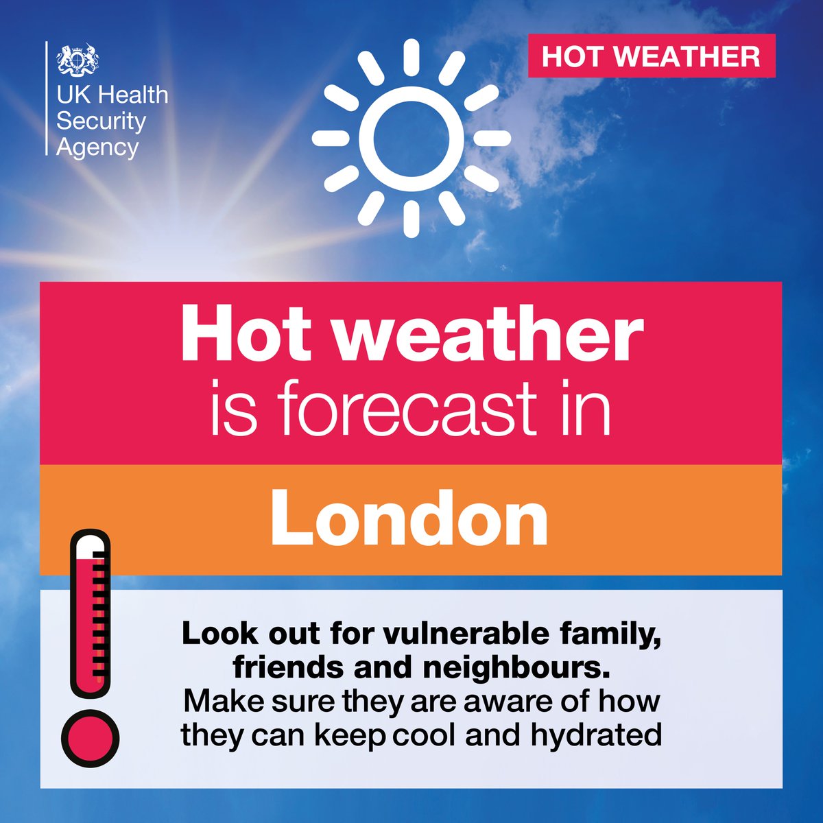 UKHSA_London's tweet image. ⚠️ Together with @metoffice we have extended the amber heat-health alert for London until 9am on Wednesday 2 July.
Read more about the risks of adverse weather:
ukhsa.blog.gov.uk/2025/06/11/hea…