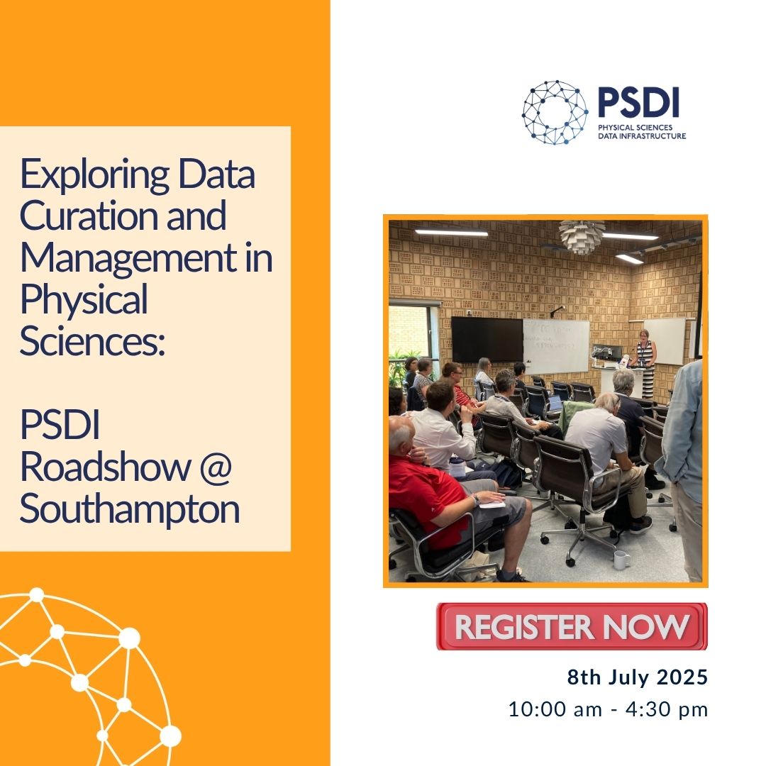 PSDI_UK's tweet image. There is still time to register! 🚨
Join us in Southampton on the 8th of July to discuss data curation and data management challenges, opportunities, and best practices in physical sciences.
🎟️ Register here: eventbrite.co.uk/e/exploring-da…
This event is free to attend, and lunch will…