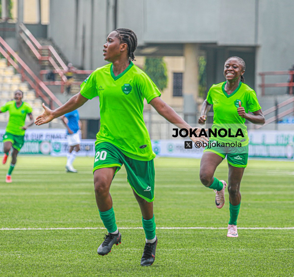 BjJokanola's tweet photo. Most Valued Player of the Federation Cup 2025, Shola Shobowale of Nasarawa Amazons. Scored a brace in the final. ⚽️
@ShobowaleOlush2
#PresidentFederationCup25 #PresidentFederationCupfinal
#presidentfederationcup25 #kwaraunited #riversangels #ladécima https://t.co/A7qaDpOhSE