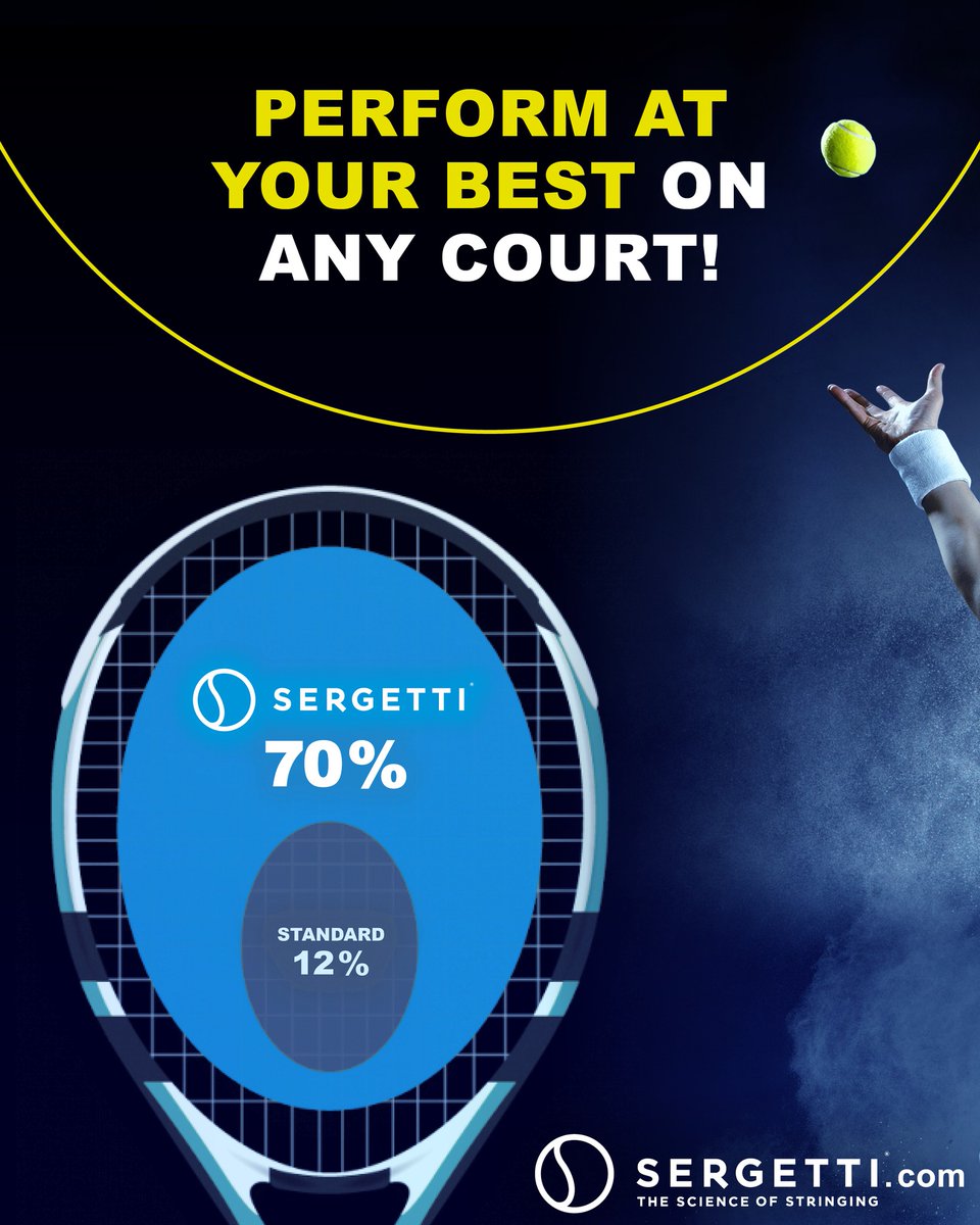 Now is 𝘁𝗵𝗲 𝗽𝗲𝗿𝗳𝗲𝗰𝘁 𝘁𝗶𝗺𝗲 𝘁𝗼 𝗹𝗲𝘃𝗲𝗹 𝘂𝗽 𝘆𝗼𝘂𝗿 𝗴𝗮𝗺𝗲!

With Sergetti, you get scientifically personalized stringing that offers an optimized Sweetspot Size

Perform at your best, Play with Sergetti...

sergetti.com/en/ 
#PlayBetterLonger #Tennis