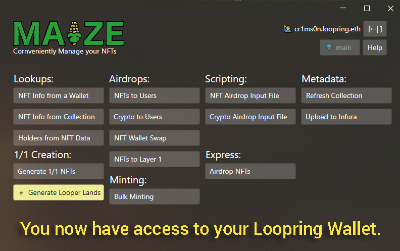 cr1ms0n_nft's tweet image. I created this thread to walkthrough how I saved my Loopring Wallet information and then imported it to #Maize by @fudgebucket27.
Maize lets you do things with NFTs, such as a mass NFT transfer (NFT Wallet Swap).
If you do nothing else, BACKUP YOUR DATA TODAY.
🧵#1