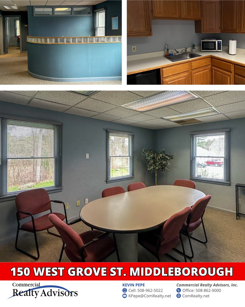 ComRealtyNet's tweet image. $649,000 💼 Professional Office Building | ±4,261 SF⁠
📍 150 West Grove Street, Middleborough, MA⁠
⁠
🏢 4 Office Suites – Occupy a Portion, Lease the Rest!⁠
⁠
🔗 Full details⁠: l8r.it/twjr
⁠
#CRE #PriceDrop #MiddleboroughMA