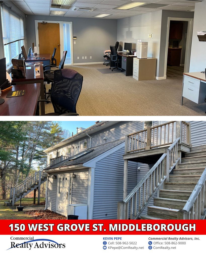 ComRealtyNet's tweet image. $649,000 💼 Professional Office Building | ±4,261 SF⁠
📍 150 West Grove Street, Middleborough, MA⁠
⁠
🏢 4 Office Suites – Occupy a Portion, Lease the Rest!⁠
⁠
🔗 Full details⁠: l8r.it/twjr
⁠
#CRE #PriceDrop #MiddleboroughMA
