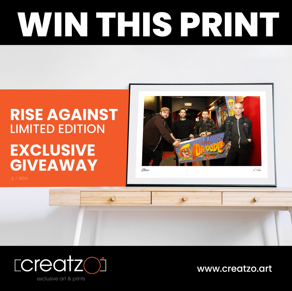CreatzoArt's tweet photo. 🔥 WIN a Rare Rise Against Print! 🔥
We’re giving away an exclusive, never-before-seen photo of punk rock icons Rise Against, available only through Creatzo.
To enter: ✅ Like this post ✅ Follow Us

#Creatzo #RiseAgainst #MusicPhotography #LimitedEdition #PrintGiveaway #PunkRock https://t.co/HtCHaUZPoT