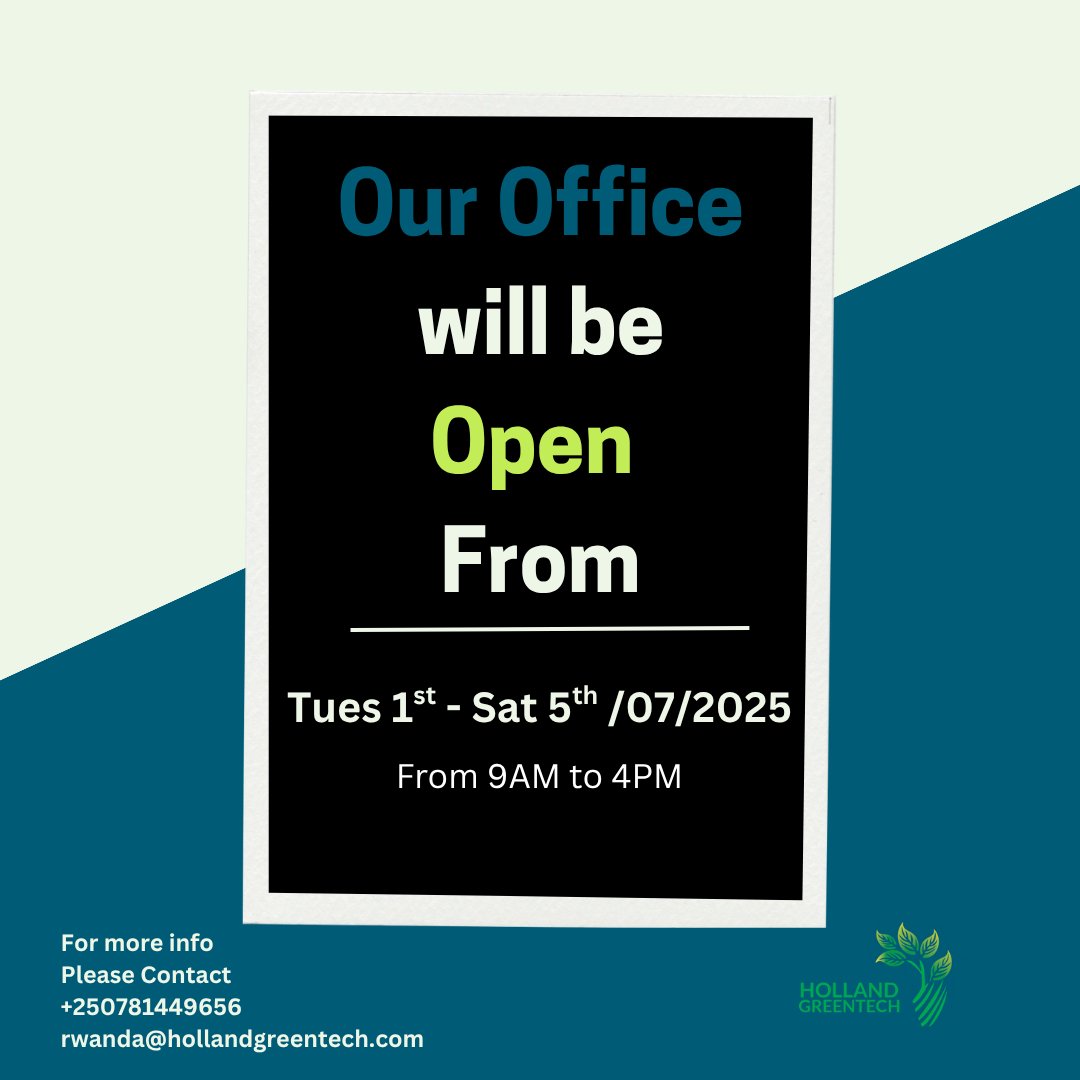 We'll be here to serve you🌱
Our doors remain open throughout this week to ensure you have access to our Products when you need them most.