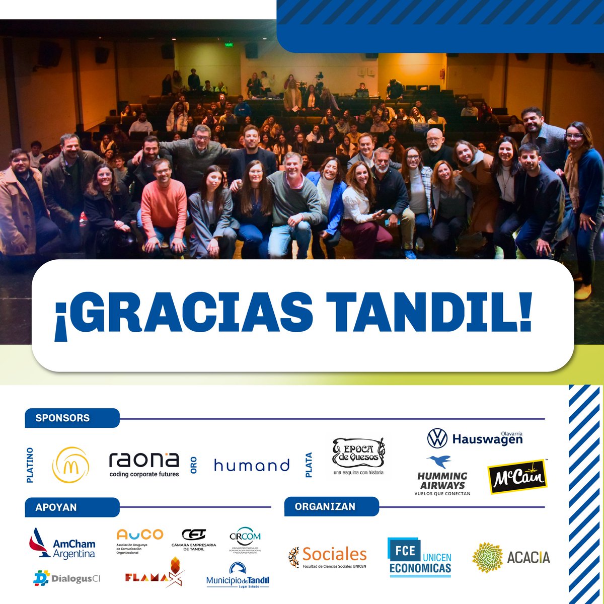 🏵 CERRAMOS #EFeCI3 🏵

Solo nos quedaba pendiente decir GRACIAS #TANDIL.

✅Por recibirnos con tanto afecto y profesionalismo; 

✅Por permitirnos compartir una jornada a pura #ComunicaciónInterna en #UNICEN; y

✅Por dejarnos los mejores aprendizajes: youtube.com/watch?v=ZgS2bS…