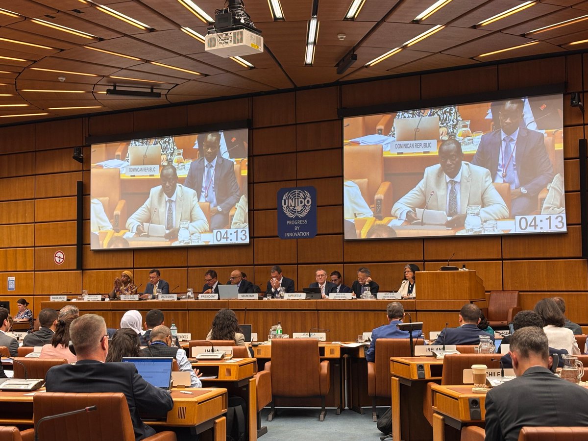 G-77 Vienna Chapter (@g77_vienna) on Twitter photo The 53rd <a href="/UNIDO/">UNIDO</a> Industrial Development Board opens today! H.E. Amb. <a href="/MMakoloo/">Maurice Makoloo</a>, on behalf of #G77 & China, expressed full support for his <a href="/DGgerdmueller/">Gerd Müller</a>'s re-election, and highlighted the 2024 Annual Report, emphasizing UNIDO’s role in advancing ISID tinyurl.com/53rdIDB The 53rd <a href="/UNIDO/">UNIDO</a> Industrial Development Board opens today! H.E. Amb. <a href="/MMakoloo/">Maurice Makoloo</a>, on behalf of #G77 & China, expressed full support for his <a href="/DGgerdmueller/">Gerd Müller</a>'s re-election, and highlighted the 2024 Annual Report, emphasizing UNIDO’s role in advancing ISID tinyurl.com/53rdIDB