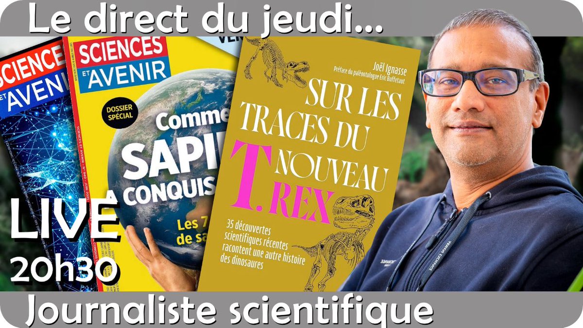 Conférence en ligne - Le journalisme scientifique, mode d'emploi

📆 RDV jeudi 3 juillet à 20h30 sur la chaîne YouTube de Simplex Paléo
👉 Coulisses du métier, pièges, conseils… et dinosaures 🦖
📺 En direct ici : youtube.com/c/SimplexPaléo #journalismesci #sciences