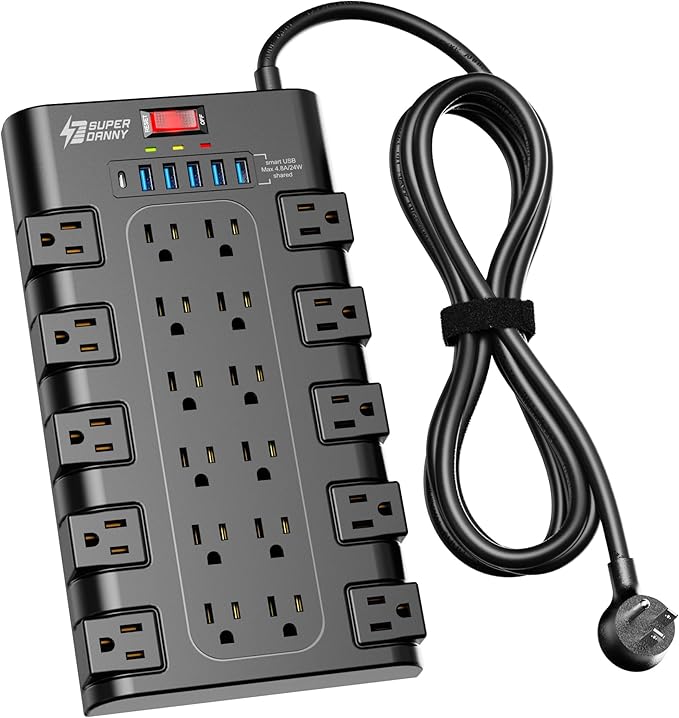 awesomettownmom's tweet image. Yes, the SUPERDANNY Surge Protector is a great deal at $24.99! With 22 AC outlets, 6 USB ports, and 2100 joules of protection, it's perfect for home, office, or gaming room use. Don't miss out on this limited time deal! 🔌💡
amzn.to/3TTTVGA
 #PowerStrip #SurgeProtector