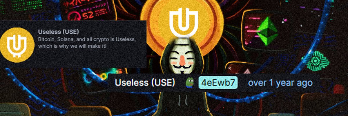 Incredible.

The <a href="/theunipcs/">Unipcs (aka 'Bonk Guy') 🎒</a> <a href="/SolportTom/">Tom</a> launched #Useless with a stolen logo &amp; description.

Everything is on-chain. #Useless was a copycat.

$USE - the real OG one. 

5wDUigVNhTtGzQeLahCQhJJf8t9PWFP7VMKwsLQh1TCw

dexscreener.com/solana/2pegnmx…