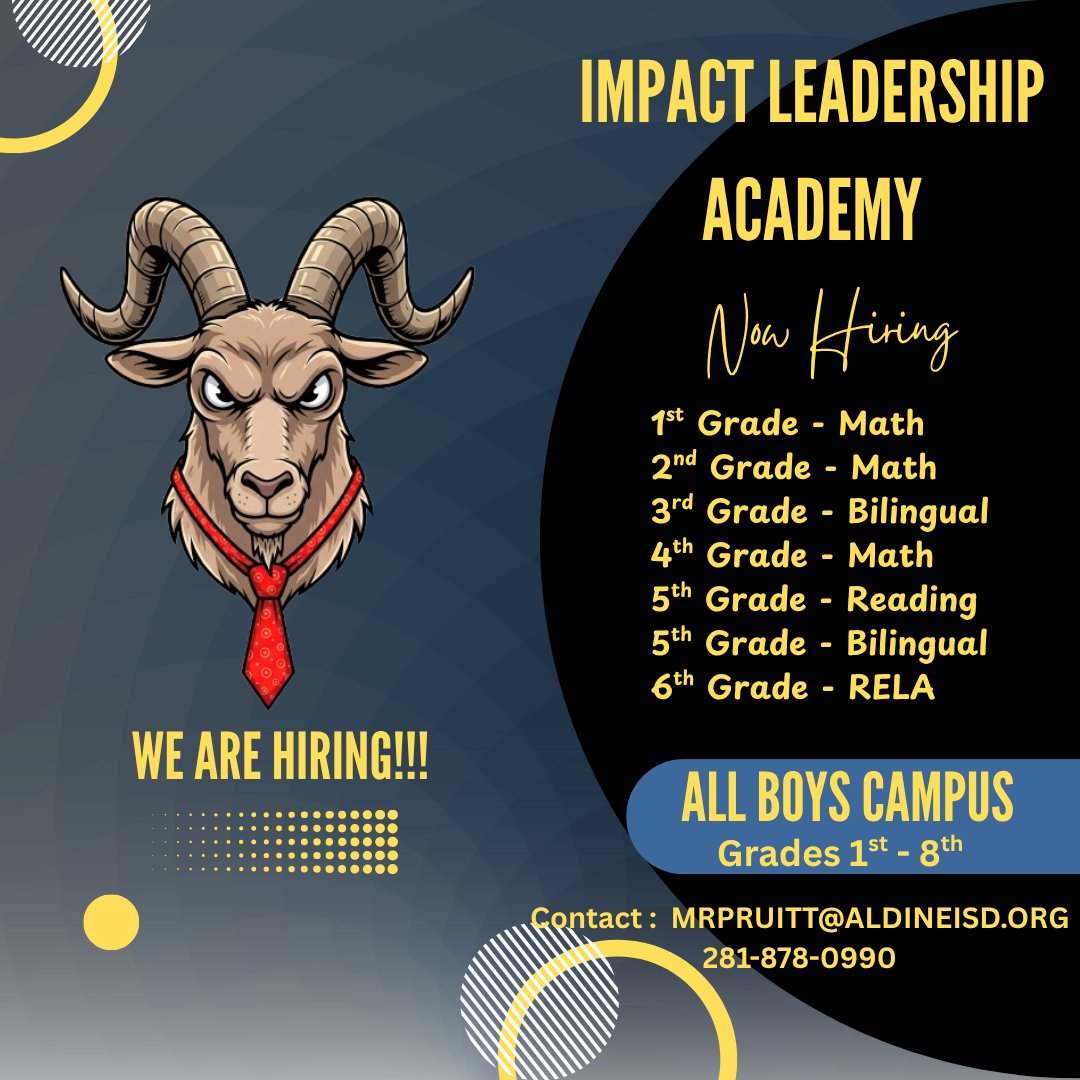 Impact Leadership Academy at Wilson (@impact_aisd) on Twitter photo Don't miss out on the opportunity to help transform lives and have a major IMPACT on our young men's future!!  Come and join our team. Don't miss out on the opportunity to help transform lives and have a major IMPACT on our young men's future!!  Come and join our team.