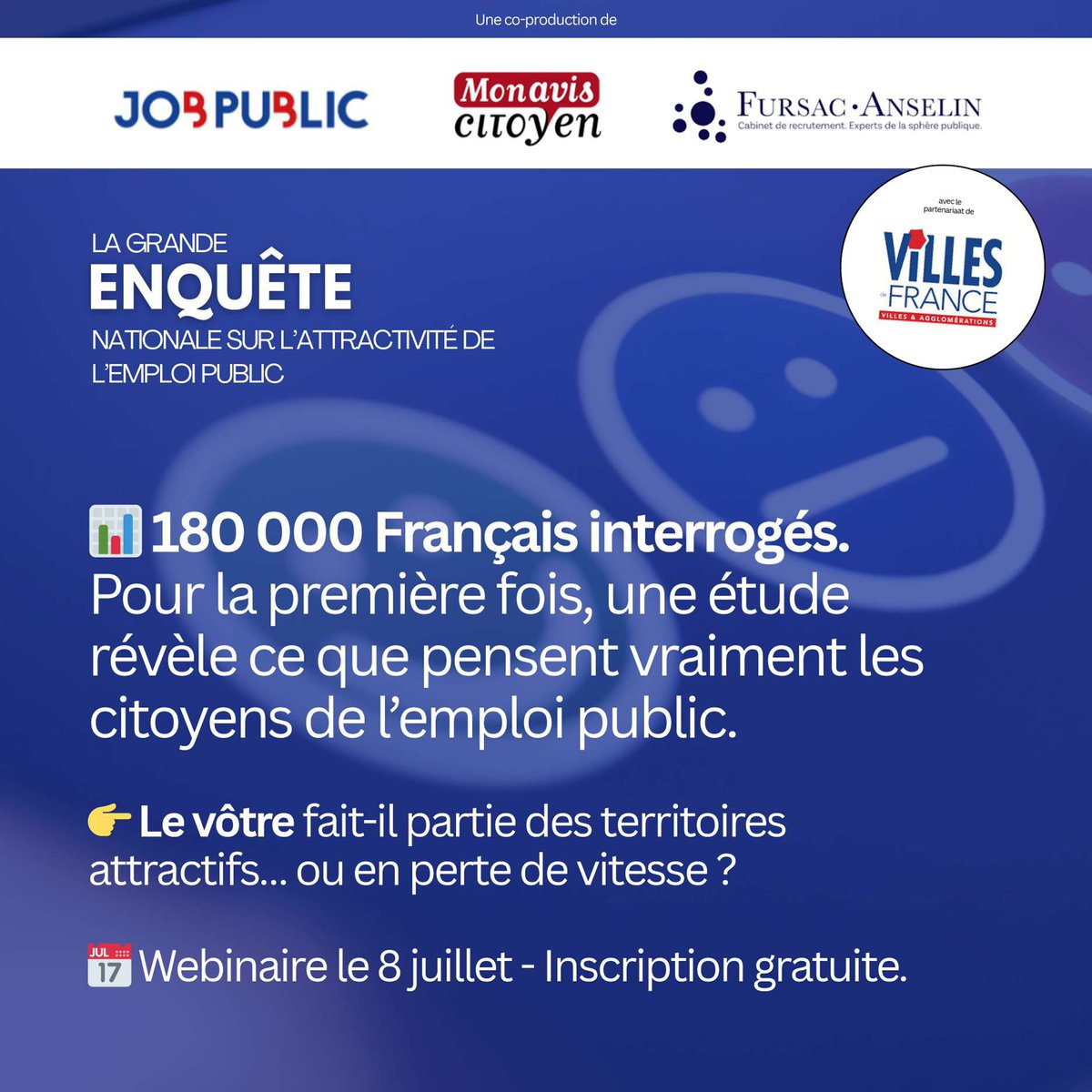 Villes de France (@villesdefrance) on Twitter photo 📊 𝗘𝗡𝗤𝗨𝗘̂𝗧𝗘 𝗡𝗔𝗧𝗜𝗢𝗡𝗔𝗟𝗘 <a href="/Jobpublicfr/">JOBPUBLIC</a>
🎯 Participez au webinaire exclusif le 8 juillet à 11h avec <a href="/Monaviscitoyen/">Mon Avis Citoyen</a>, <a href="/Jobpublicfr/">JOBPUBLIC</a> et <a href="/FursacAnselin/">Fursac Anselin</a> !
+180 000 citoyens consultés. Des résultats qui vont bousculer les idées reçues ! 💡
📲 Inscriptions : 📊 𝗘𝗡𝗤𝗨𝗘̂𝗧𝗘 𝗡𝗔𝗧𝗜𝗢𝗡𝗔𝗟𝗘 <a href="/Jobpublicfr/">JOBPUBLIC</a>
🎯 Participez au webinaire exclusif le 8 juillet à 11h avec <a href="/Monaviscitoyen/">Mon Avis Citoyen</a>, <a href="/Jobpublicfr/">JOBPUBLIC</a> et <a href="/FursacAnselin/">Fursac Anselin</a> !
+180 000 citoyens consultés. Des résultats qui vont bousculer les idées reçues ! 💡
📲 Inscriptions :