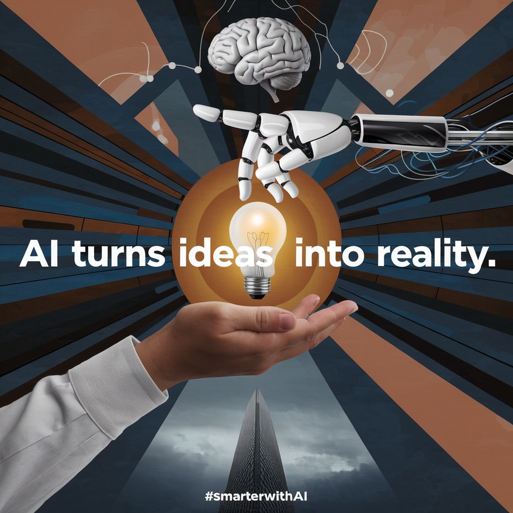 kristofcreative's tweet photo. #SmarterWithAI 💡 AI turns ideas into reality. 

Unleash your imagination, and let AI take your creativity to new heights! 

🤔 What's your next big idea?

#InnovationJourney #SmartWithAI https://t.co/Jq29ZhX2M0