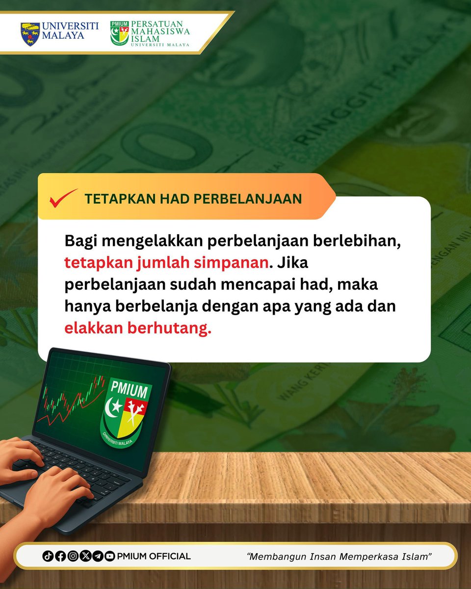 pmium1956's tweet photo. 📌[Tips Pengurusan Kewangan di Universiti]💸

Jom mulakan langkah pertama jadi mahasiswa yang celik kewangan! ✨

Perjalanan sebagai pelajar asasi mungkin singkat, tapi cukup mencabar dari pengurusan kewangan dari segi keinginan dan keperluan harian. https://t.co/F0ypEesXGk