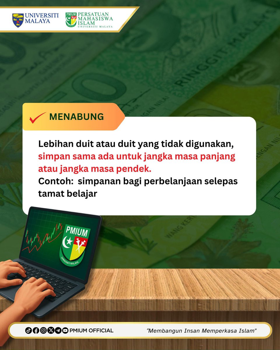 pmium1956's tweet photo. 📌[Tips Pengurusan Kewangan di Universiti]💸

Jom mulakan langkah pertama jadi mahasiswa yang celik kewangan! ✨

Perjalanan sebagai pelajar asasi mungkin singkat, tapi cukup mencabar dari pengurusan kewangan dari segi keinginan dan keperluan harian. https://t.co/F0ypEesXGk