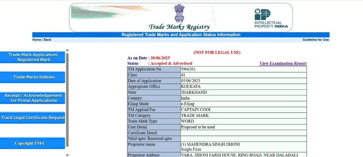 Mahendra Singh Dhoni (MSD) is one step closer to securing the trademark “Captain Cool”. The Indian Trademark Registry has accepted and advertised the said TM.

Celebrities securing their IP rights is becoming a trend in India!😎

#MSDhoni #captaincool #IP #trademark