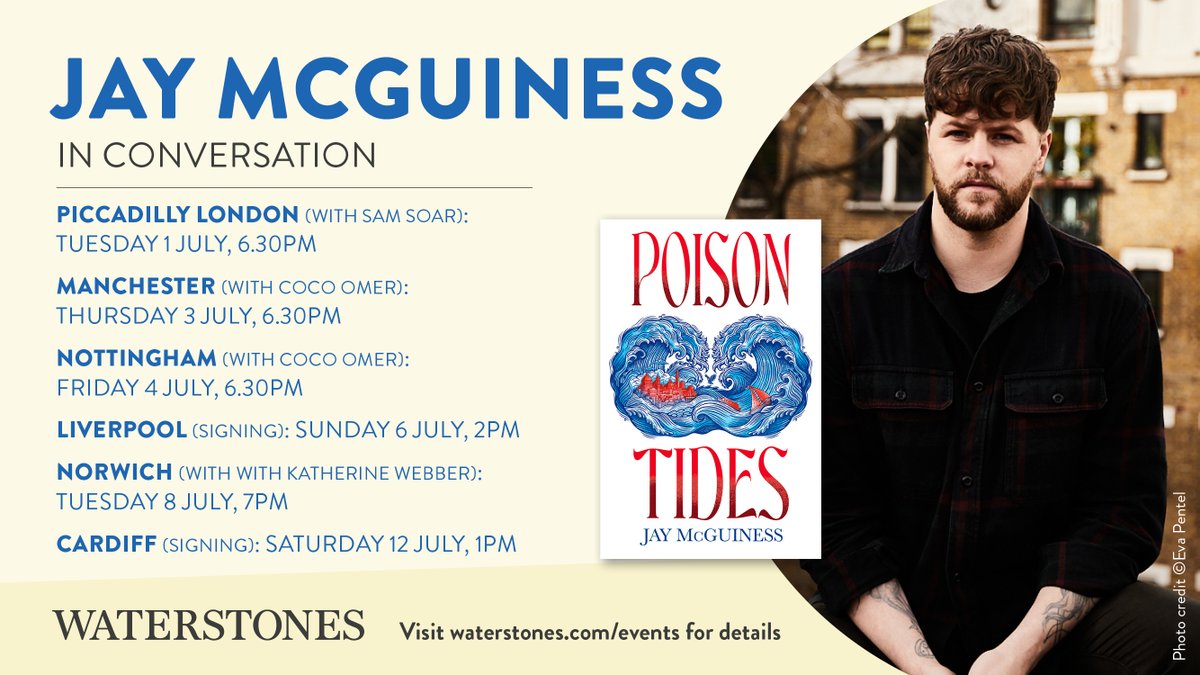 Join us for a series of fantastic events with author Jay McGuiness as we celebrate and discuss POISON TIDES, the latest instalment in his YA dystopian series, details here: waterstones.com/events/search/…