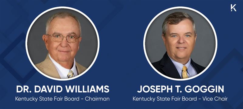 Kentucky Venues congratulates Dr. David Williams and Joe Goggin on their election as Chairman and Vice Chairman of the Kentucky State Fair Board. To learn more, visit: go.kyvenues.com/46nRX91
