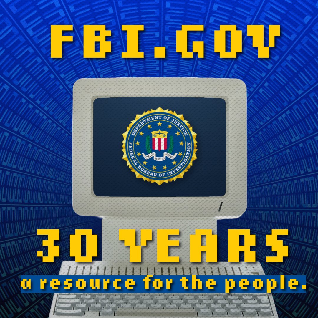 FBIDallas's tweet image. Today marks the 30th anniversary of FBI.gov as a key public resource. From crime data to safety tips, we remain committed to keeping you informed as we fulfill our mission to protect and serve. Learn more about the FBI at .