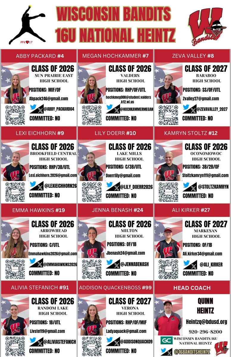 18BanditsHeintz's tweet photo. Big week starts again at the @d1fastpitch1 Great Lakes Firecracker! We play in a really good pool and are excited to get a started with some great softball games!
We hope you are able to check us out! https://t.co/ZdJccWfOeR