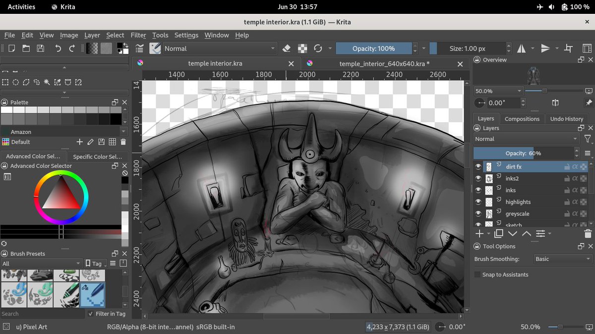 Inhumanity_arts's tweet photo. This brick wall tileset is kicking my ass today, I'm trying to finish it & possibly redraw the temple interior background so it's asset ready & can be split into a tileset. The original art is way too high resolution for the game
#pixelart #ganedev #indiegamedev #gaming #gamer https://t.co/jF3vrp9omr