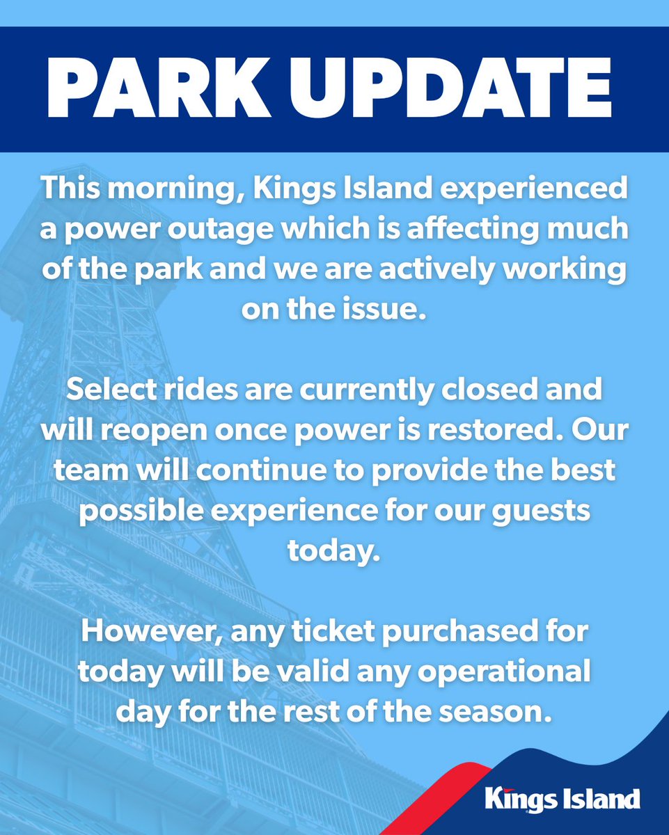 Important Park Update. #KingsIsland