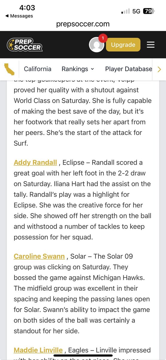 Addy Randall (@addyrandall27) on Twitter photo Thank you ECNL. Thank you San Diego. Thank you to the 160 colleges that came to see us play. <a href="/PrepSoccer/">Prep Soccer ⚽️</a> <a href="/ImYouthSoccer/">ECNL/GA/Recruiting/College Soccer</a> <a href="/TopDrawerSoccer/">TopDrawerSoccer</a> <a href="/ECNLgirls/">ECNL Girls</a> <a href="/EclipseSelectSC/">Eclipse Select SC</a> <a href="/2009EclipseEcnl/">Eclipse Select 2009 ECNL</a> Thank you ECNL. Thank you San Diego. Thank you to the 160 colleges that came to see us play. <a href="/PrepSoccer/">Prep Soccer ⚽️</a> <a href="/ImYouthSoccer/">ECNL/GA/Recruiting/College Soccer</a> <a href="/TopDrawerSoccer/">TopDrawerSoccer</a> <a href="/ECNLgirls/">ECNL Girls</a> <a href="/EclipseSelectSC/">Eclipse Select SC</a> <a href="/2009EclipseEcnl/">Eclipse Select 2009 ECNL</a>