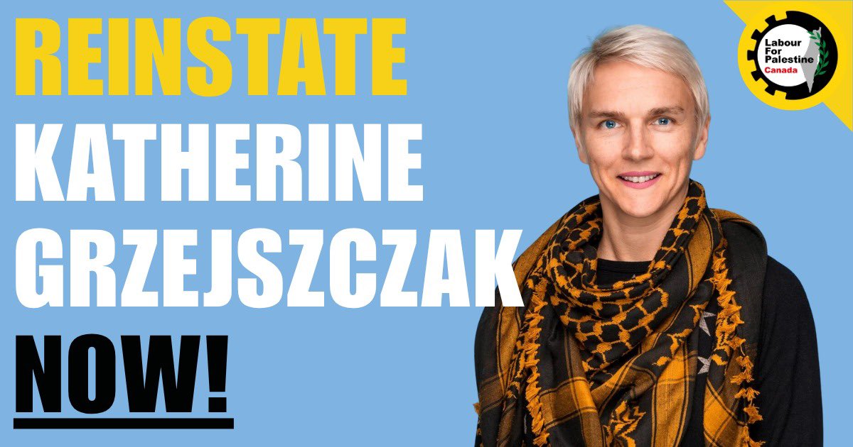 PalestineLabour's tweet image. On June 20, @YorkParamedics fired Katherine Grzejszczak for posting in solidarity with Palestine. Take 2 mins & send a direct email to management demanding they reinstate her now! Defend Palestine solidarity & workers’ rights! #CanLab
actionnetwork.org/letters/reinst…
