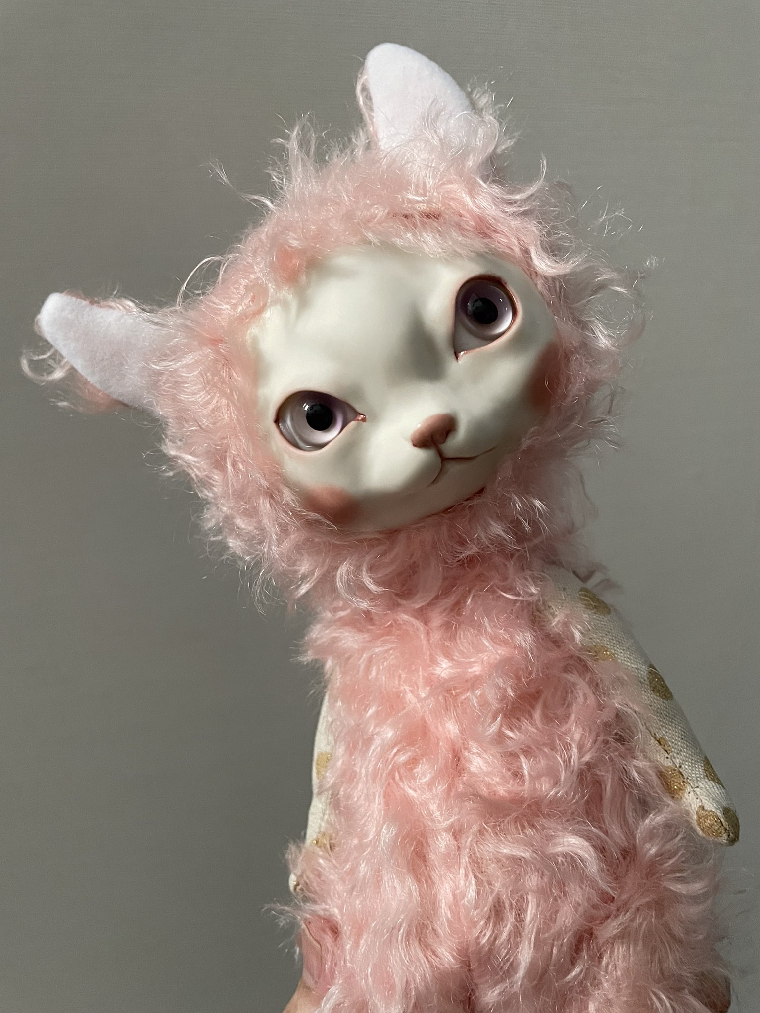 優雅な仔羊ちゃん アーティストベア 海外作家様 ハンドメイド 置物 部屋飾り 優雅な仔羊ちゃん アーティストベア 海外作家様 ハンドメイド
