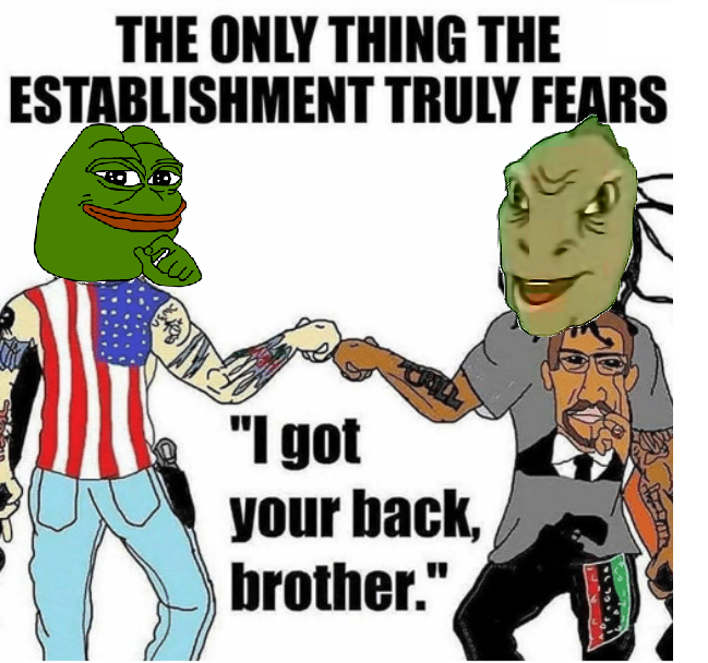 They wanted $YEE vs $PEPE
But what scares the hell outta them… is $YEE + $PEPE 🦖🤝🐸

The dino and the frog see through the scam
The system’s shaking ‘cause they would be unstoppable together

<a href="/pepecoineth/">Pepe</a> I got your back brother

#YEE #PEPE #MemeWar #BasedAlliance