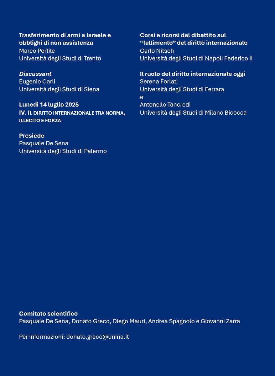 📌Seminari #SIDIBlog:  1 luglio: Uso della forza a Gaza e gravi violazioni del diritto internazionale; 7 luglio: Il “Crimine dei crimini" nel conflittto a Gaza; 8 luglio: La reazione della comunità internazionale; 14 luglio: Il diritto internazionale ra norma, illecito e forza
