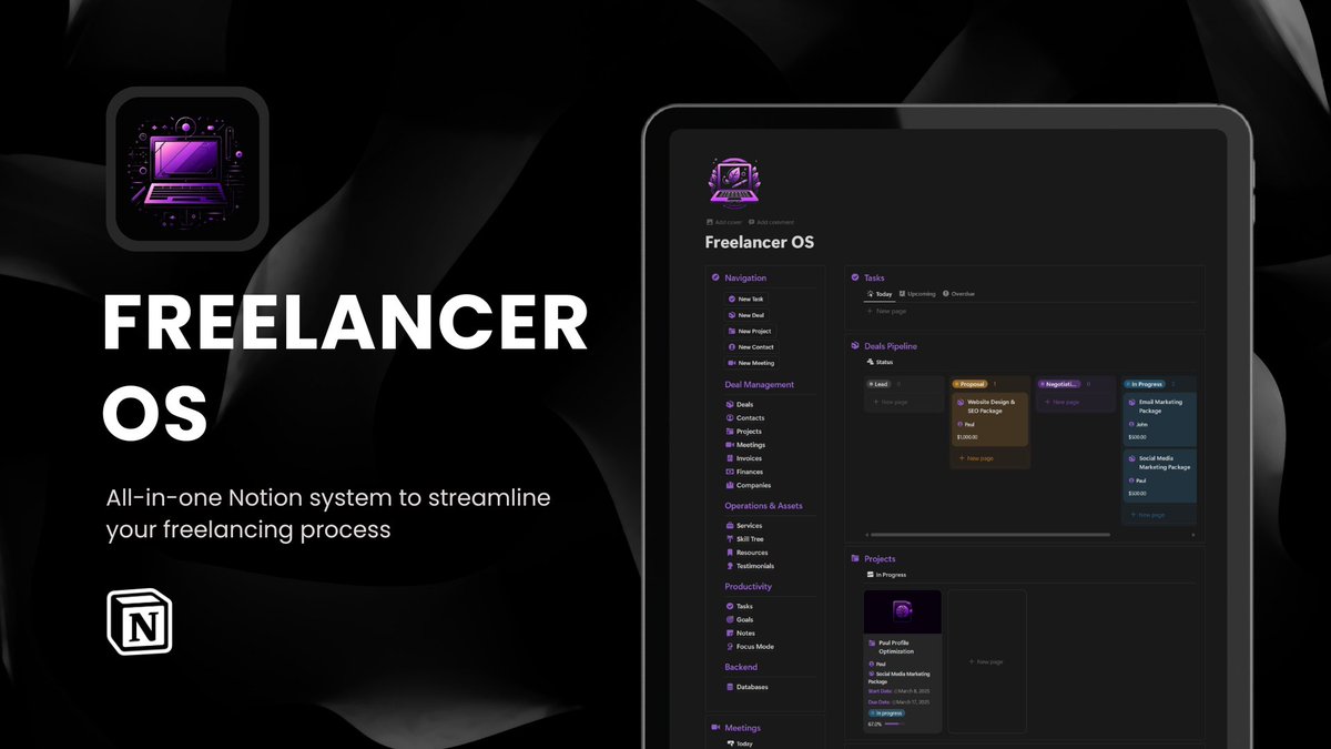 creatortadeas's tweet image. Most freelancers fail.

It&apos;s because they’re missing an ALL-IN-ONE system to run their business.

That’s why I built the Freelancer OS.

Normally $79, but FREE next 48 hours.

Comment “FREELANCE” and I&apos;ll send it to you.
(Must follow me so I can DM you)