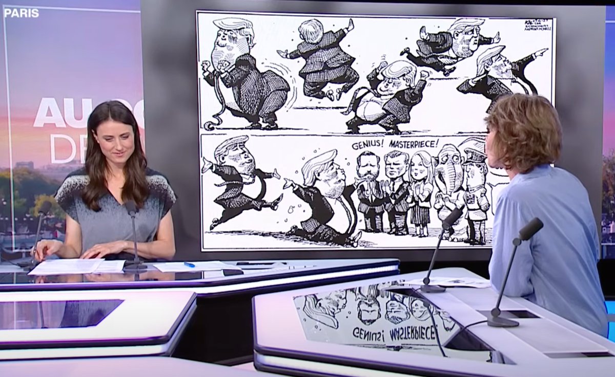 kaltoons's tweet image. I was delighted to learn that my cartoon from this week’s edition of @TheEconomist aired on France’s popular news and current events show France 24 during a discussion about events in the Middle East.