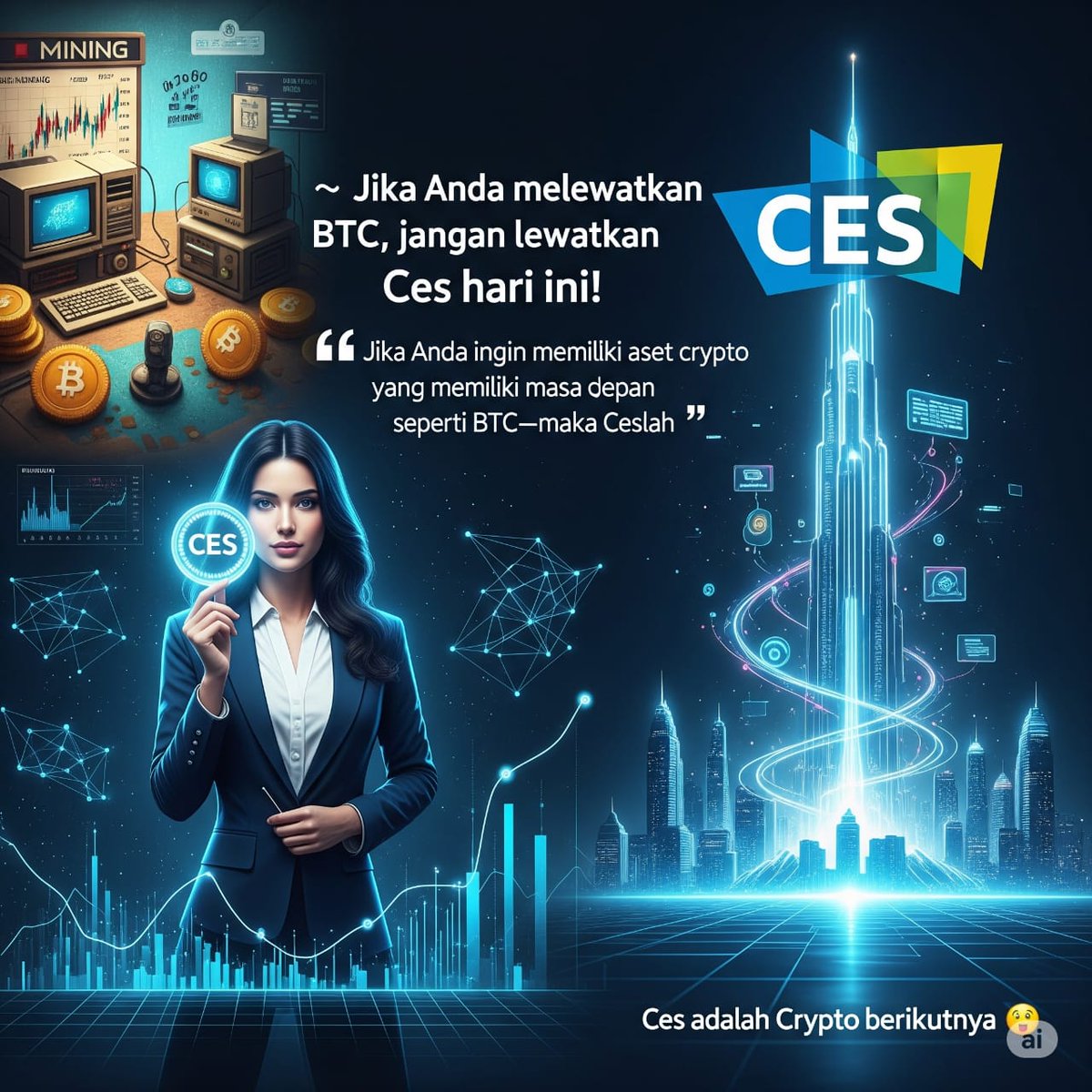 KurniawanAgusdi's tweet image. 🔥Lewatkan BTC? Jangan ulangi! CES hadir dgn pondasi🔧, komunitas🌍 &amp;amp; visi🚀
💠Bukan sekadar token—ini GERAKAN!
💎"Ingin aset masa depan seperti BTC? CES jawabannya!"
💸Miliki CES selagi murah!
✨CES = The Next Crypto!

#CES #MetaWhale #NextBTC #DeFiFuture #Web3ID #TokenMasaDepan